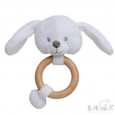 ERT62-W: White Eco Bunny Rattle Toy